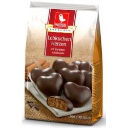 WEISS Меденки Сърца с тъмен шоколад 300g