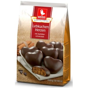 WEISS Меденки Сърца с тъмен шоколад 300g