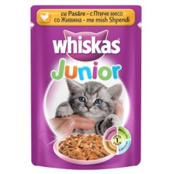 Храна за котки Whiskas Pouch Junior Пилешко месо 100g