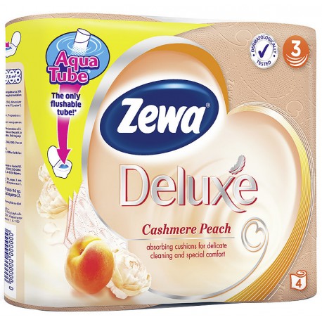 Тоалетна хартия Zewa Deluxe праскова 3 пл. 4 бр.