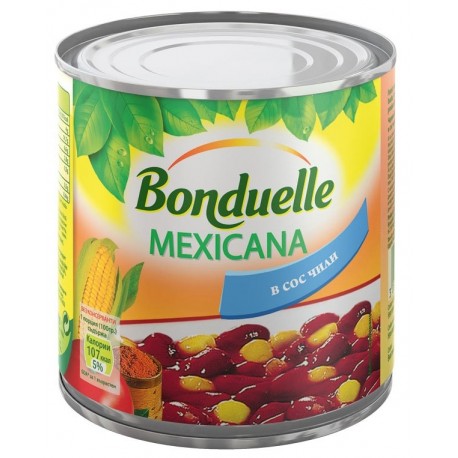 Червен фасул с царевица в сос чили Мексикана Бондюел 425 ml