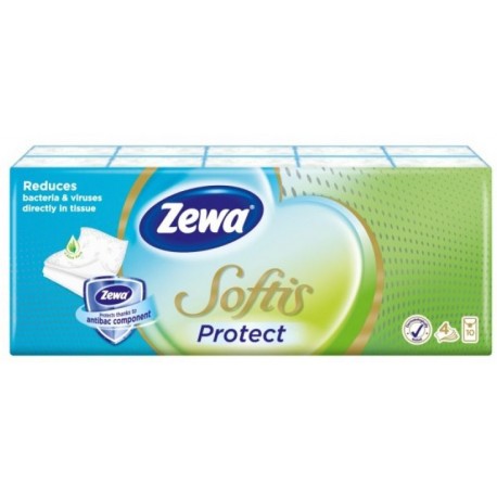 Носни кърпички Zewa Softis Protect 10x9бр. 4пластови