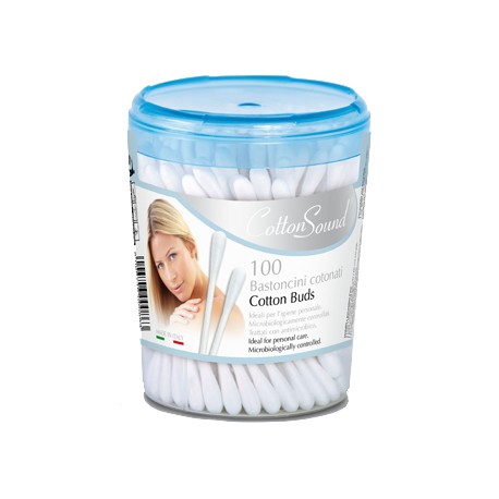 Клечки за уши COTTON SOUND кръгла кутия 100бр.