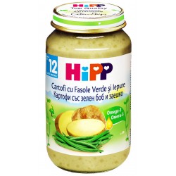 HIPP пюре Картофи със зелен боб и заешко 220g