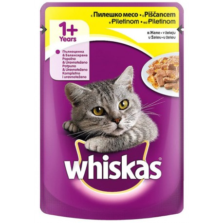 Храна за котки Whiskas пауч 100g Птиче месо