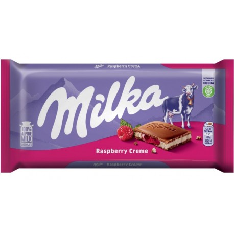 Шоколад Milka малинов крем 100g 