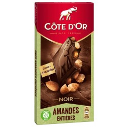 Шоколад белгийски тъмен с цели бадеми Cote d'Or 180g