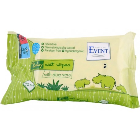 Кърпи Event bebe алое вера 72бр.